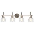 Product Image of Avery 33.25" 4 Light Vanity Light w/ Clear Seeded Glass (Brushed Nickel)