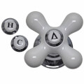 Product Image of Faucet Cross-Arm Handle in White (Chrome)