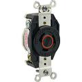 Product Image of 20A, 125/250V NEMA L10-20R, 3P, 3W, Flush Mtg Locking Receptacle, Non-Grounding, V-0-MAX (Black)