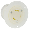 Product Image of 30A, 250V NEMA L6-30R, 2P, 3W, Flanged Outlet Locking Receptacle, Grounding (White)