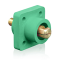 Product Image of Male Panel Mount Receptacle, 90-degree, #2, 4/0 Awg, .75" Threaded Stud Termination (Green)