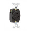 Product Image of Turnlok Single Receptacle, 15A, 2 Pole, 3-Wire, NEMA L5-15R - Black (125V)