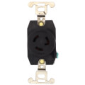 Product Image of Turnlok Single Receptacle, 15A, 2 Pole, 3-Wire, NEMA L7-15R - Black (277V)