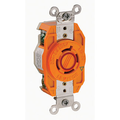 Product Image of 20A, 480V 3-Phase, NEMA L16-20R, 3P, 4W, Flush Mtg Locking Receptacle, Isolated Ground, V-0-MAX (Orange)