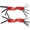 Product Image of 17-Key Folding Hex Key Sets - SAE/Metric (2 Pack)