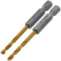 Product Image of 1/8" Shockwave Red Helix Titanium Impact Drill Bit w/ Variable Helix (2 Pack)