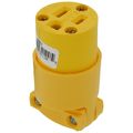 Product Image of Arrow Hart Commercial Straight Blade Connector w/ Back Wire, 15A, 2P, 3W, NEMA 5-15R - Yellow (125V)