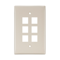 Product Image of Midsize Single-Gang Quickport, Wallplate, 6-port (Light Almond)