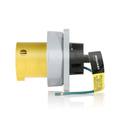 Product Image of 100A, 125V 3-Phase, 2P, 3W, LEV Series IEC 60309-1 & 60309-2 Pin & Sleeve Inlet, IP66/IP67/IP68/IP69K, Watertight (Yellow)