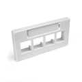 Product Image of Quickport, Modular Furniture Faceplate, 4-port (White) Includes 1 Blank Insert.