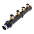 Product Image of Zero Lead 3/4" x 1/2" PEX Press Polymer Closed Manifold - 4 Outlets