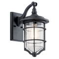 Product Image of Royal Marine 13.25" 1 Light Outdoor Wall Light w/ Clear Seeded Glass (Distressed Black)