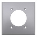 Product Image of 2-Gang Electrical Wall Plate, 2.15" Dia. Hole Single Receptacle (Aluminum)