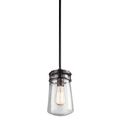 Product Image of Lyndon 11.75" 1 Light Pendant w/ Clear Seeded Glass (Architectural Bronze)
