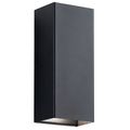 Product Image of Walden 12" LED Outdoor Wall Light w/ Clear Tempered Glass w/ Inside Etch (Textured Black)