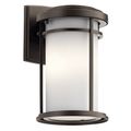 Product Image of Toman 10.25" 1 Light Outdoor Wall Light w/ Satin Etched Glass (Olde Bronze)