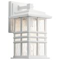 Product Image of Beacon Square 12" 1 Light Outdoor Wall Light w/ Clear Hammered Glass (White)