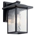 Product Image of Capanna 13.25" 1 Light Outdoor Wall Light w/ Clear Water Glass (Textured (Black)