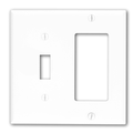 Product Image of 2-Gang Wallplate 1-toggle 1-Decora/GFCI Combination, Standard Size, Thermoplastic Nylon, Red