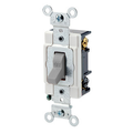 Product Image of 20A, 120/277V Toggle 3-way AC Quiet Switch, Heavy Duty Spec Grade, Grounding, Back & Side Wired (Gray)