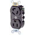 Product Image of Duplex Receptacle Outlet, Straight Blade and Locking,  Smooth Face, 15A, 125V 2 Hot 2 Neutral Returns, 2-Pole, 3-Wire, Self-Grounding (Black)