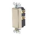 Product Image of 3A, 24V Decora Plus Rocker Double-Throw Ctr-OFF Momentary Contact Single-Pole AC Quiet Switch, Commercial , Self Grounding, Back/Side Wired (Ivory)