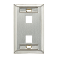 Product Image of Stainless Steel Quickport, Wallplate, Single-Gang, 2-port, w/ ID Windows