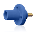 Product Image of 15 Series Cam-Type Male Panel Mount Receptacle, 0.75" Threaded Stud Termination, 90-Degree, #8, #2 AWG, 150A Max, Type 3R When Mated (Blue)
