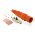 Product Image of 16 Series Taper Nose Cam-Type Male Plug, Contact & Insulator, Detachable, #2, 2/0 AWG, 300A Max, Type 3R When Mated (Orange)