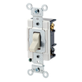 Product Image of 20A, 120/277V Toggle 3-way AC Quiet Switch, Grounding, Back & Side Wired, (Light Almond)