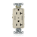 Product Image of Decora Plus Duplex Receptacle, Heavy-Duty Industrial, 20A 125V NEMA 5-20R, 2P 3W (Ivory)