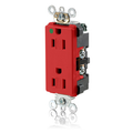 Product Image of Decora Plus Duplex Receptacle, Extra Heavy-Duty Hospital, Tamper Proof, 15A 125V 2P 3W (Red)
