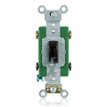 Product Image of 30A, 120/277V Toggle Locking Double-pole AC Quiet Switch, Extra Heavy Duty Spec Grade, Self Grounding, Back & Side Wired (Brown)