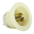 Product Image of 20A, 347/600V 3-Phase Y, NEMA L23-20P, 4P, 5W, Flanged Inlet Locking Receptacle, Grounding (White)