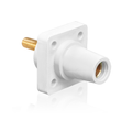 Product Image of 16 Series Female Panel Receptacle, Cam-Type, 90-Degree, Threaded Stud Length, 1.125", Taper Nose, 400A Max, Cable Range, #2 to 4/0 AWG (White)