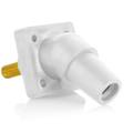 Product Image of 16 Series Panel Mount Receptacle, Female, 400A Max, 600V 45 Degree Angle, 1.125"L Threaded Stud Termination, #2-4/0 Cable Range (White)