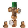 Product Image of 3/4" NPT Male Union 5003 Heating Only Mixing Valve w/ Gauge