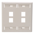 Product Image of Dual-Gang Quickport, Wallplate w/ ID Windows, 4-port (Light Almond)