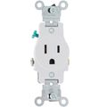 Product Image of Commercial-Grade Single Receptacle, NEMA 5-15R - White (15A, 125V, 2P)