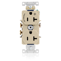 Product Image of Duplex Receptacle, Heavy-Duty Industrial, Split-Circuit, 20A 125V NEMA 5-20R, 2P 3W (Ivory)
