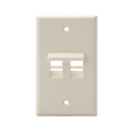 Product Image of Angled Single-Gang Quickport, Wallplate, 2-port (Light Almond)