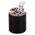 Product Image of Medium Base, 1 Piece, Keyless, Incandescent, Phenolic Lampholder, Bracket Mount, Single Circuit, Back Wired, (Black)
