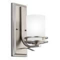 Product Image of Hendrik 12" 1 Light Wall Sconce w/ Satin Etched Cased Opal Glass (Brushed Nickel)