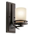 Product Image of Hendrik 12" 1 Light Wall Sconce w/ Light Umber Etched Glass (Olde Bronze)