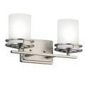 Product Image of Hendrik 14.5" 2 Light Vanity Light w/ Satin Etched Cased Opal Glass (Brushed Nickel)