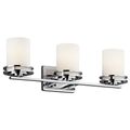 Product Image of Hendrik 24" 3 Light Vanity Light w/ Satin Etched Cased Opal Glass (Chrome)