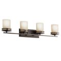 Product Image of Hendrik 33.75" 4 Light Vanity w/ Light Umber Etched Glass (Olde Bronze)