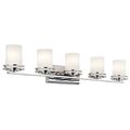 Product Image of Hendrik 43" 5 Light Vanity Light w/ Satin Etched Cased Opal (Chrome)