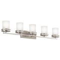 Product Image of Hendrik 43" 5 Light Vanity Light w/ Satin Etched Cased Opal (Brushed Nickel)