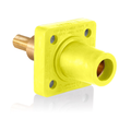 Product Image of 1 Pole Cam-Type Fem Panel Receptacle, 1.25" Threaded Stud, 90 Deg. 600V, #2-4/0 (Yellow)